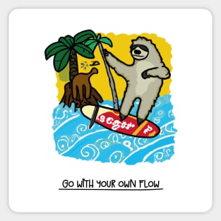 go with your own flow - sloth advice Sticker